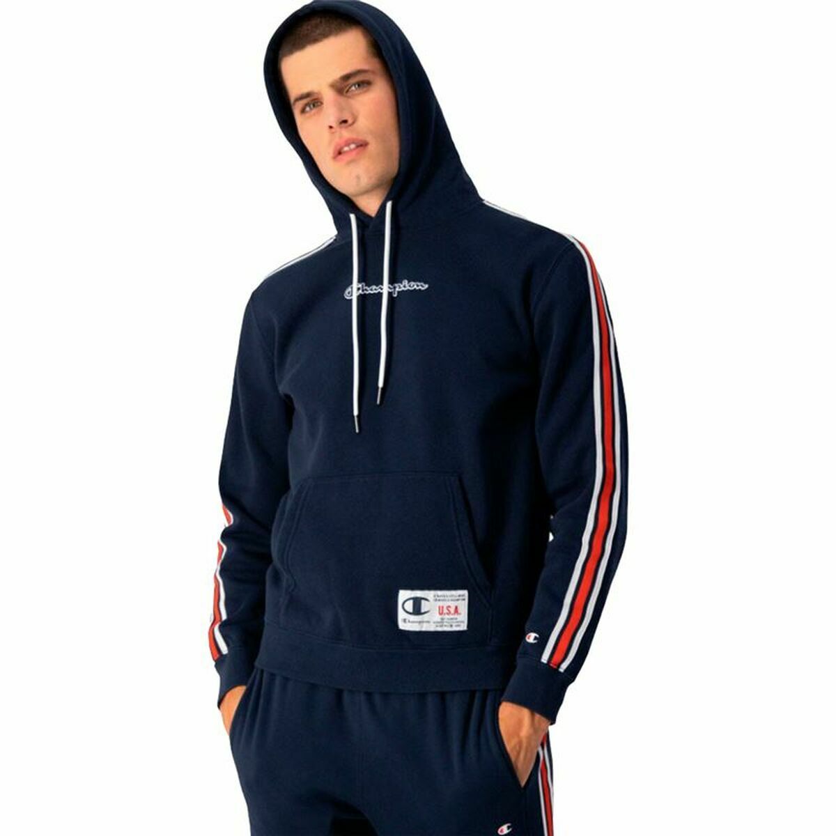 Men’s Hoodie Champion Navy Blue-0