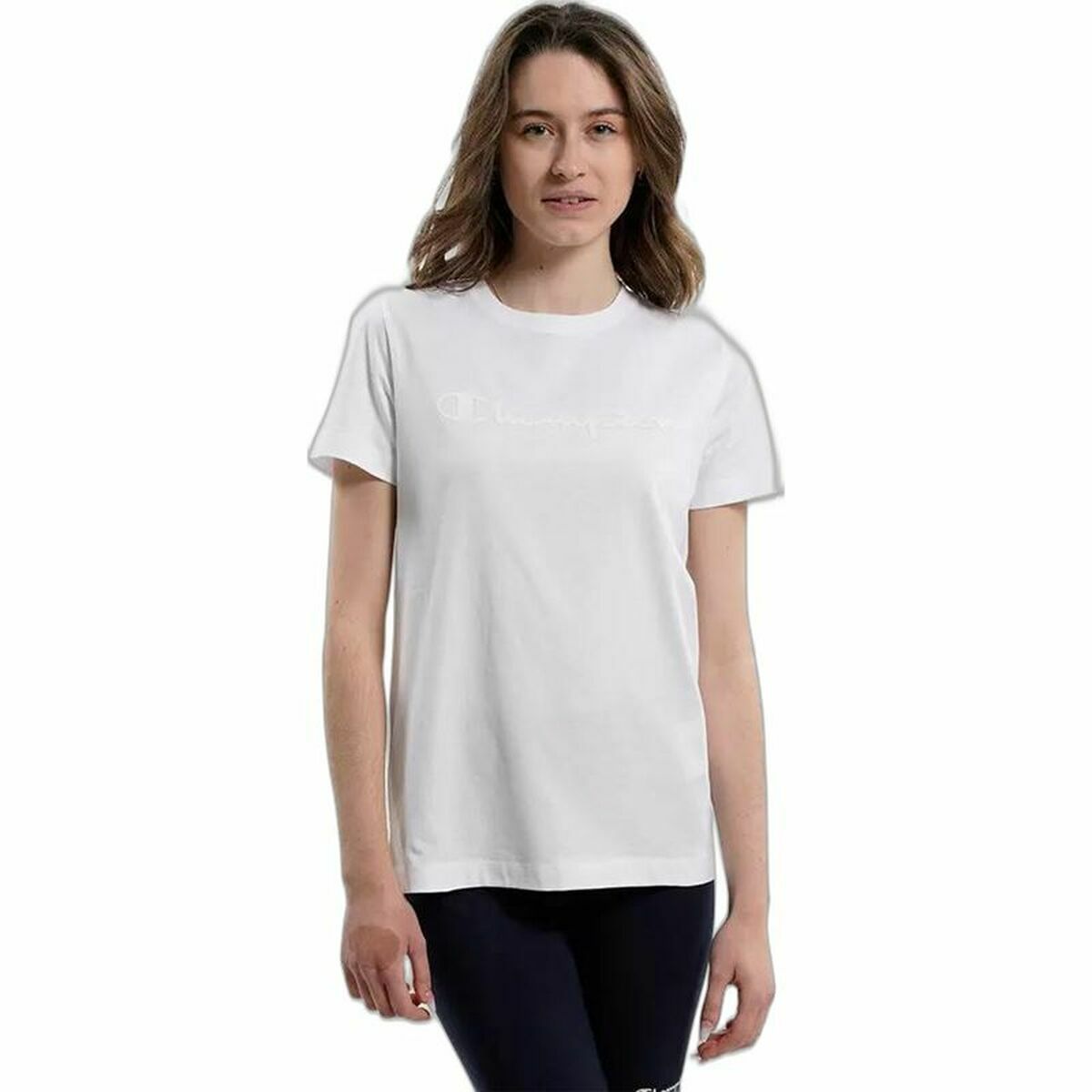 Women’s Short Sleeve T-Shirt Champion Crewneck  White-0