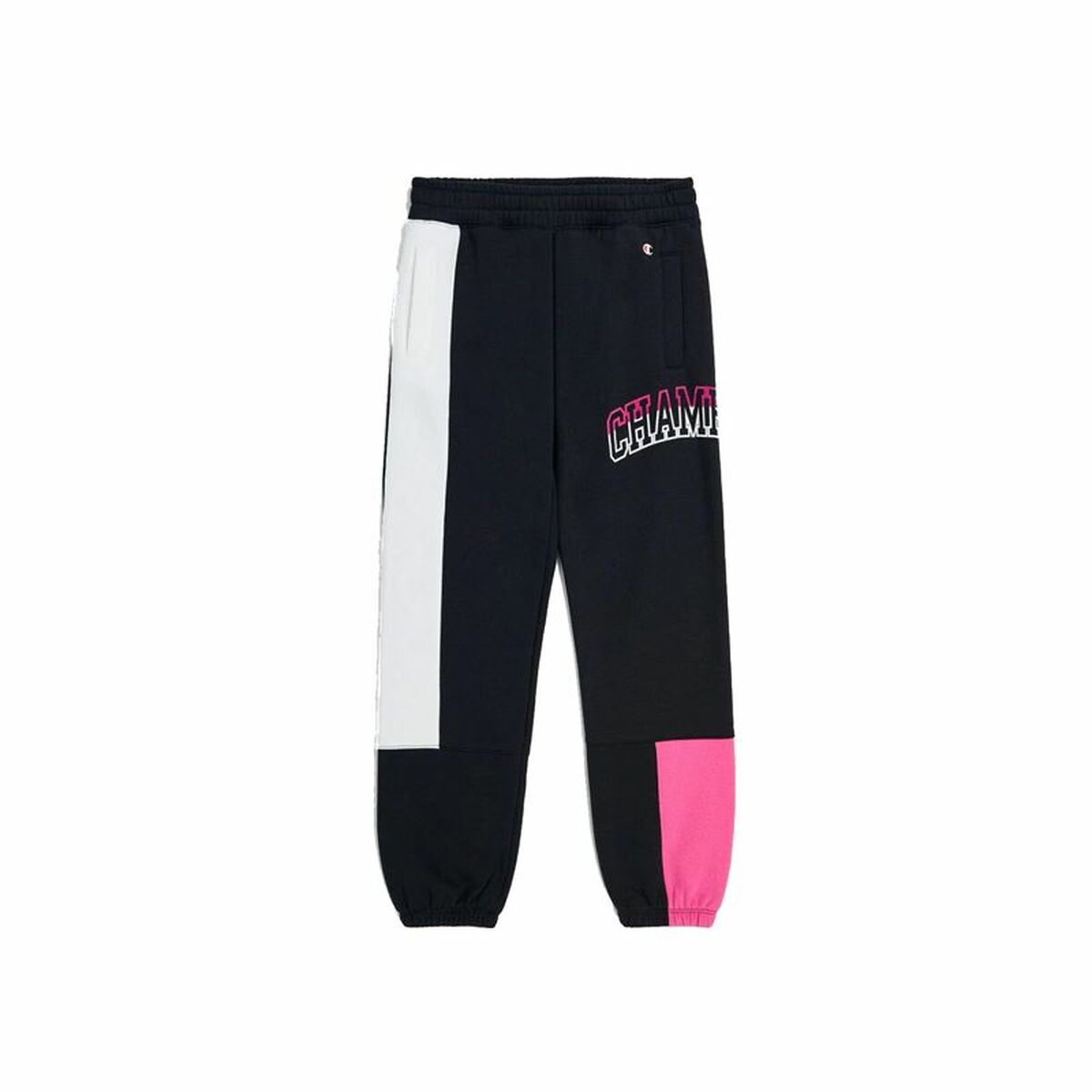 Long Sports Trousers Champion Elastic Cuff Legacy Black Lady-0