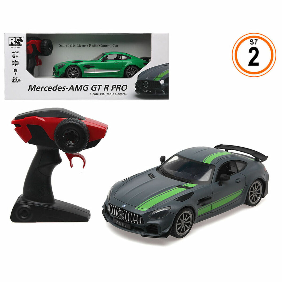 Remote-Controlled Car Mercedes Grey Green 1:16-0