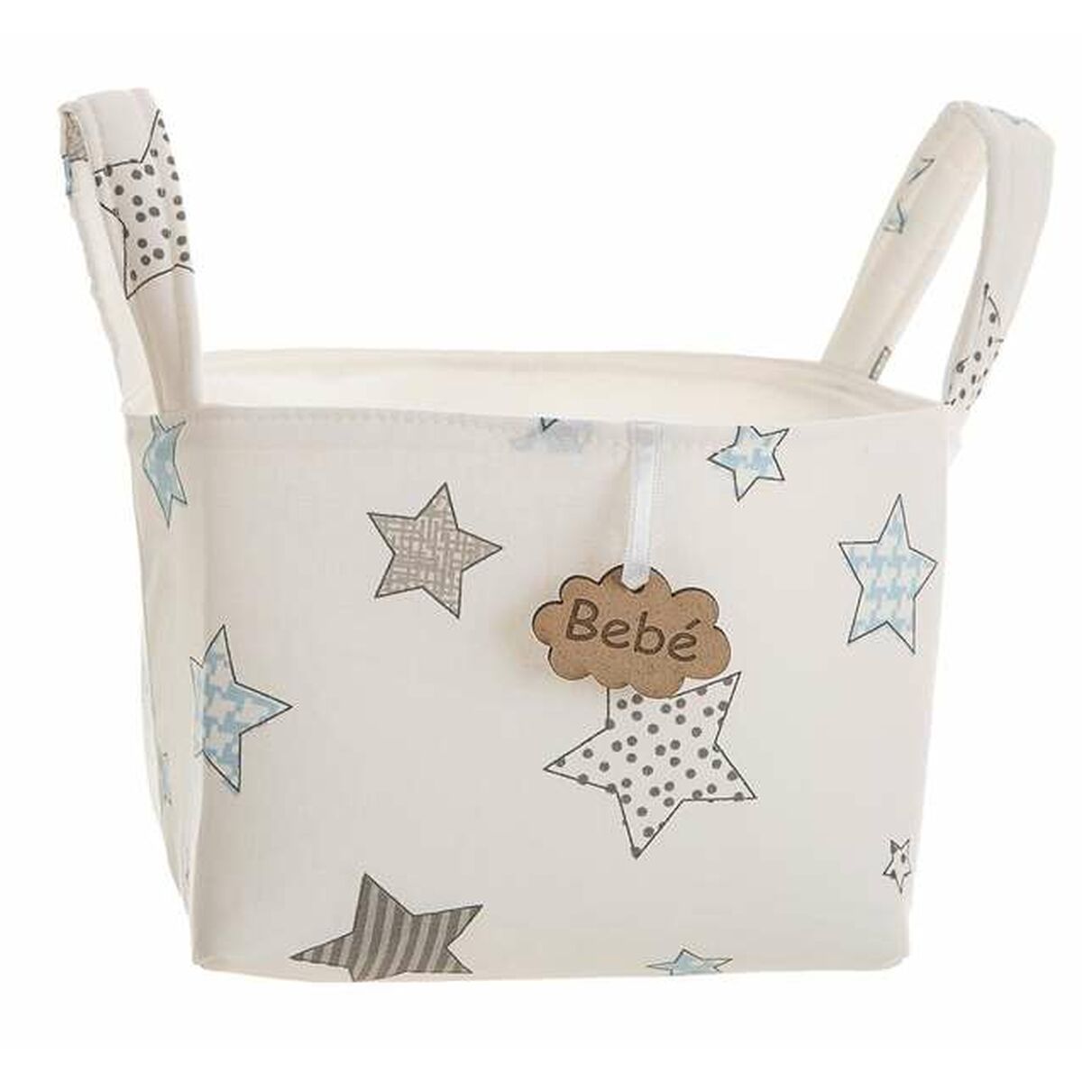 Basket Printed Stars With handles 17 x 13,5 x 20 cm-0