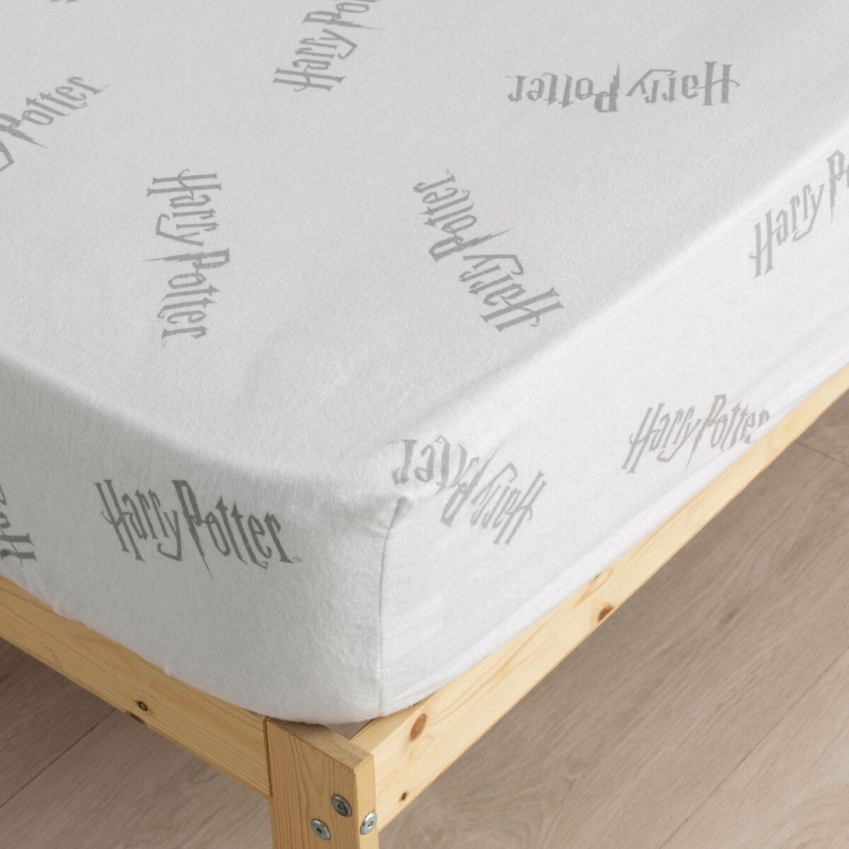 Fitted sheet Harry Potter White Grey Double-0