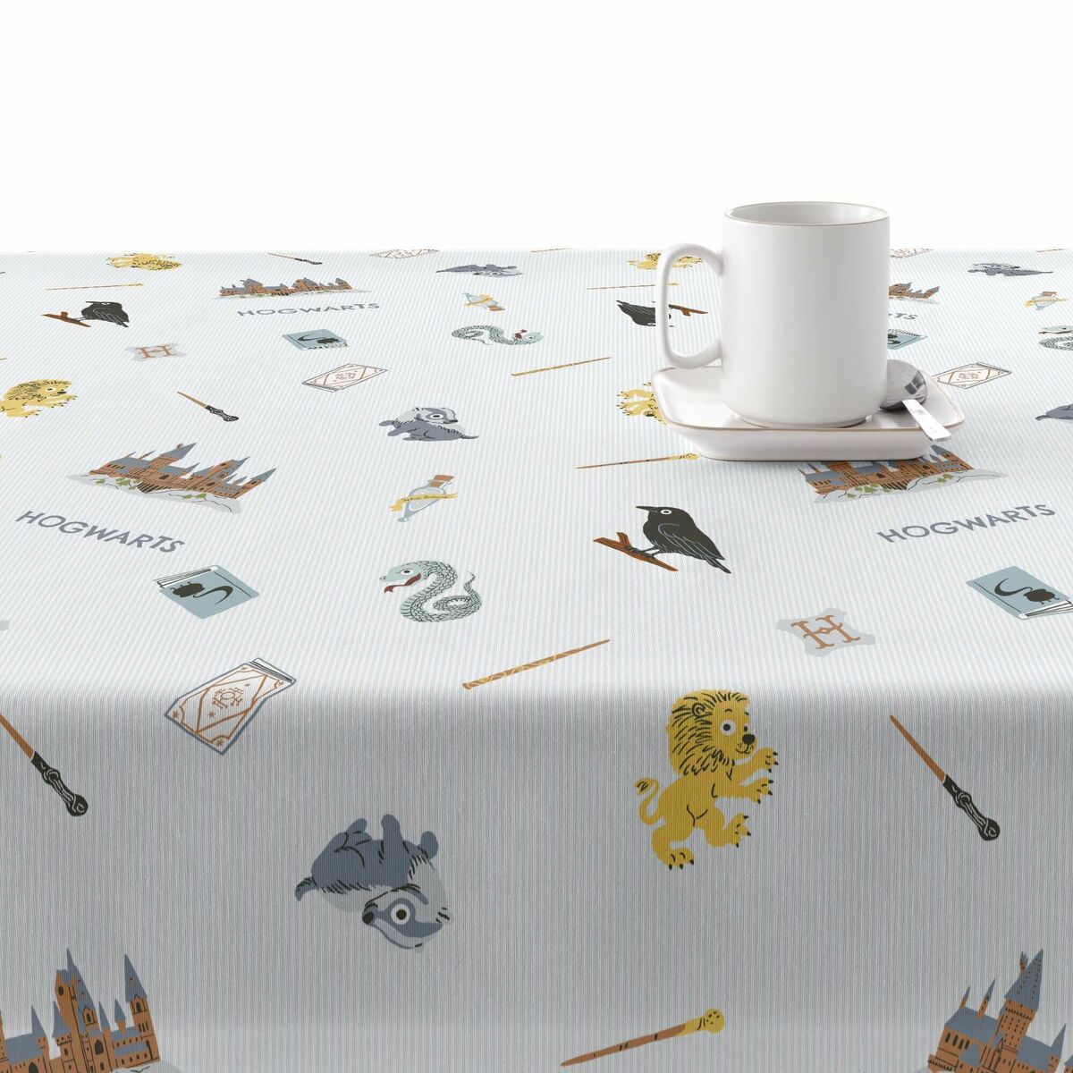 Stain-proof resined tablecloth Harry Potter Childish Hogwarts Multicolour 200 x 150 cm-2