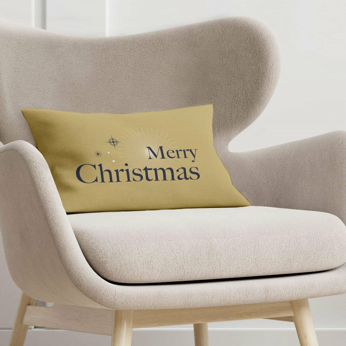 Cushion cover Harry Potter Merry Christmas Multicolour Golden 30 x 50 cm-1