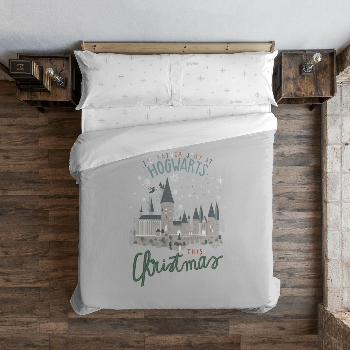 Nordic cover Harry Potter Hogwarts in Christmas Multicolour 175 Threads 155 x 220 cm Single-0