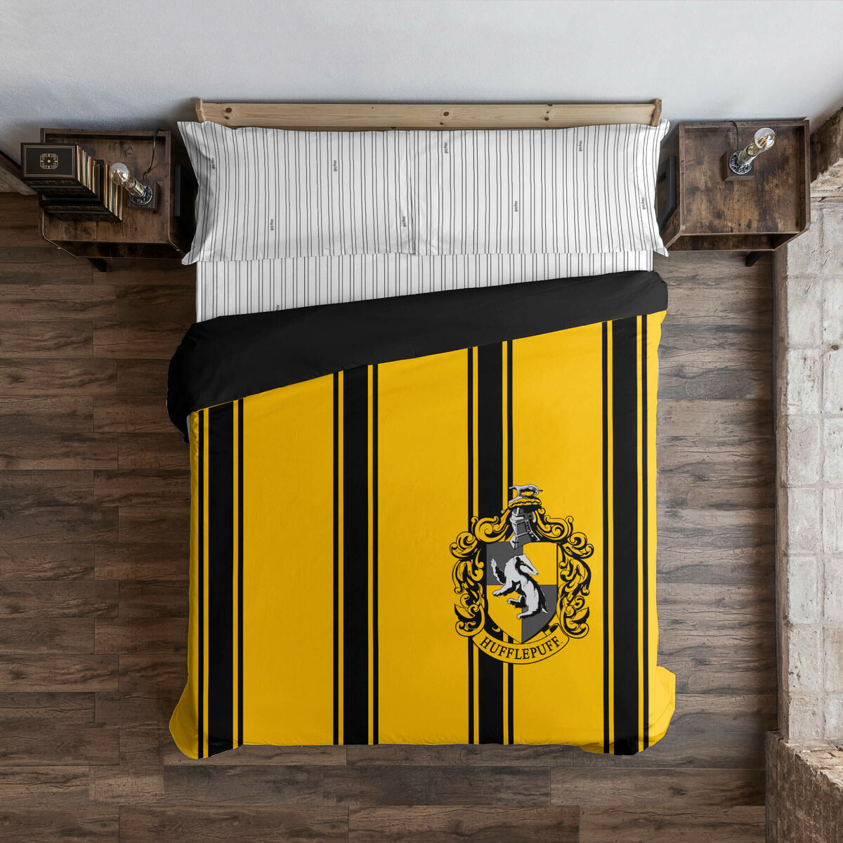 Nordic cover Harry Potter Hufflepuff Yellow Black Multicolour 175 Threads 220 x 220 cm Double-0