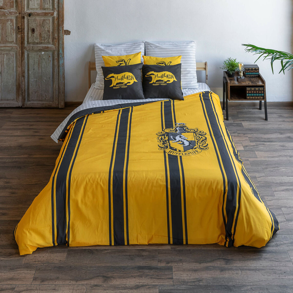 Nordic cover Harry Potter Hufflepuff Yellow Black Multicolour 175 Threads 220 x 220 cm Double-1