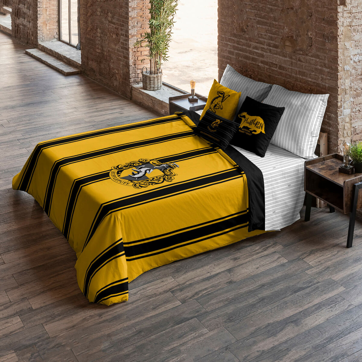 Nordic cover Harry Potter Hufflepuff Yellow Black Multicolour 175 Threads 140 x 200 cm Single-4