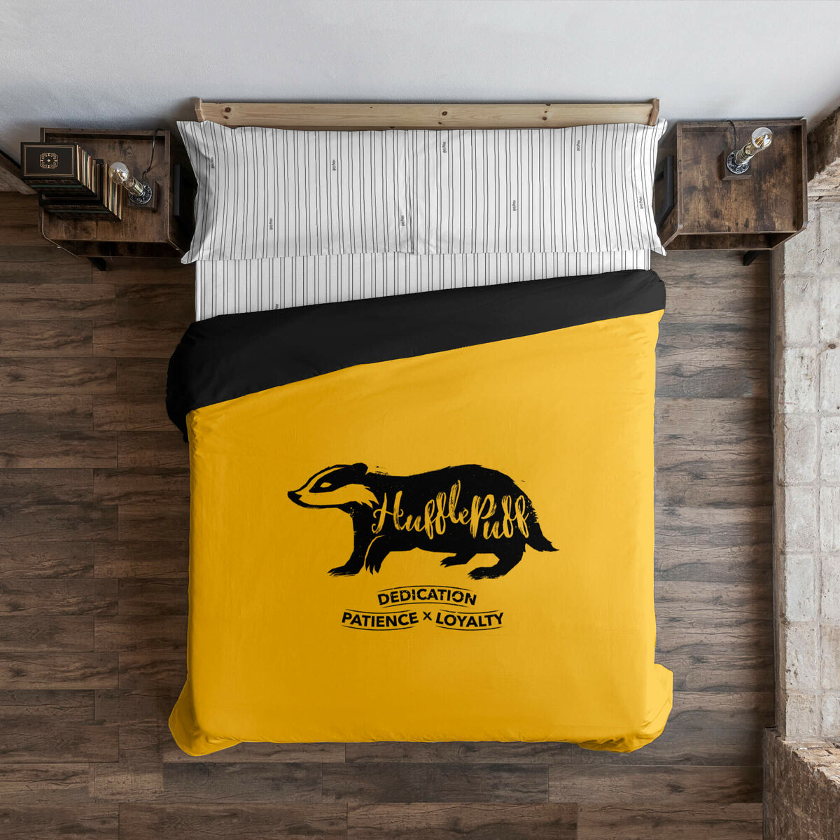 Nordic cover Harry Potter Hufflepuff Values Yellow Multicolour 175 Threads 220 x 220 cm Double-0