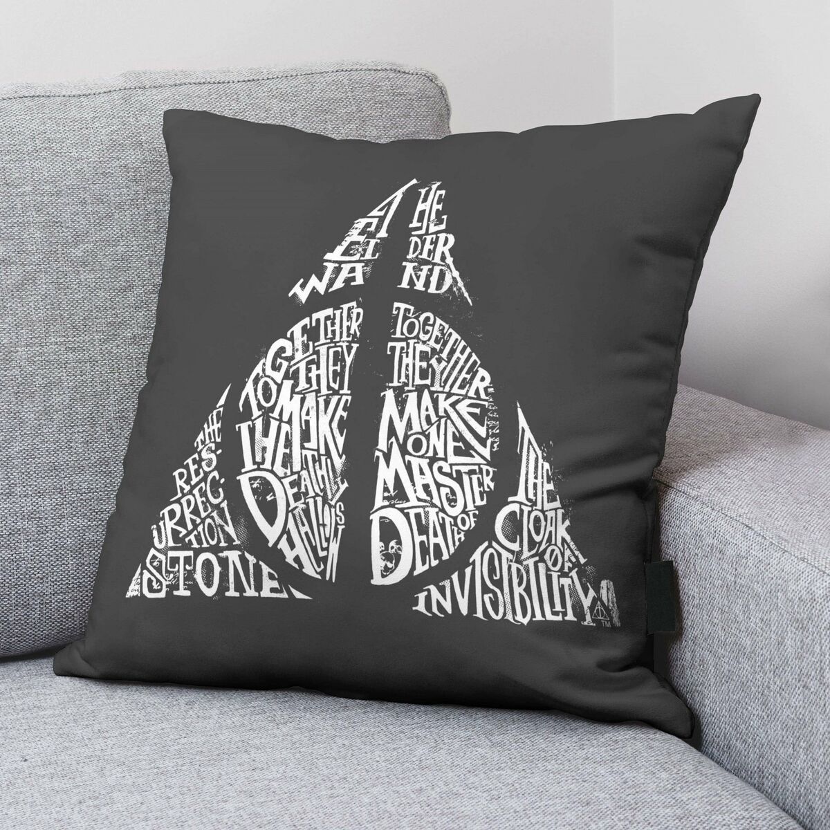 Cushion cover Harry Potter Dealthy Hallows Black Multicolour 50 x 50 cm-1