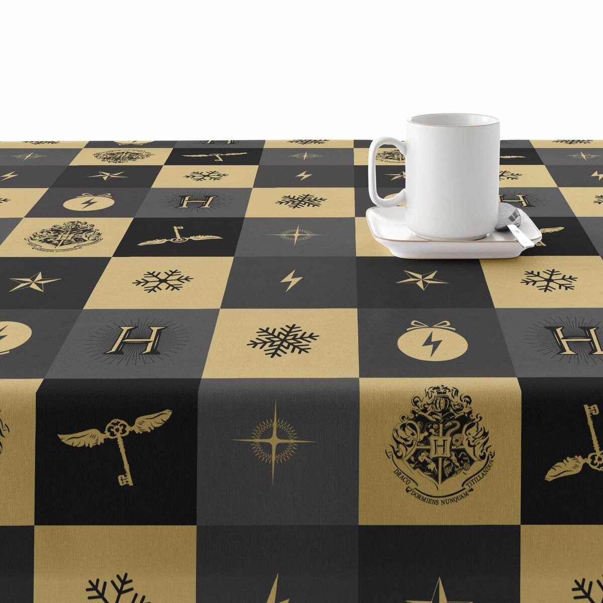 Stain-proof resined tablecloth Harry Potter Hogwarts Christmas Multicolour 100 x 150 cm-2