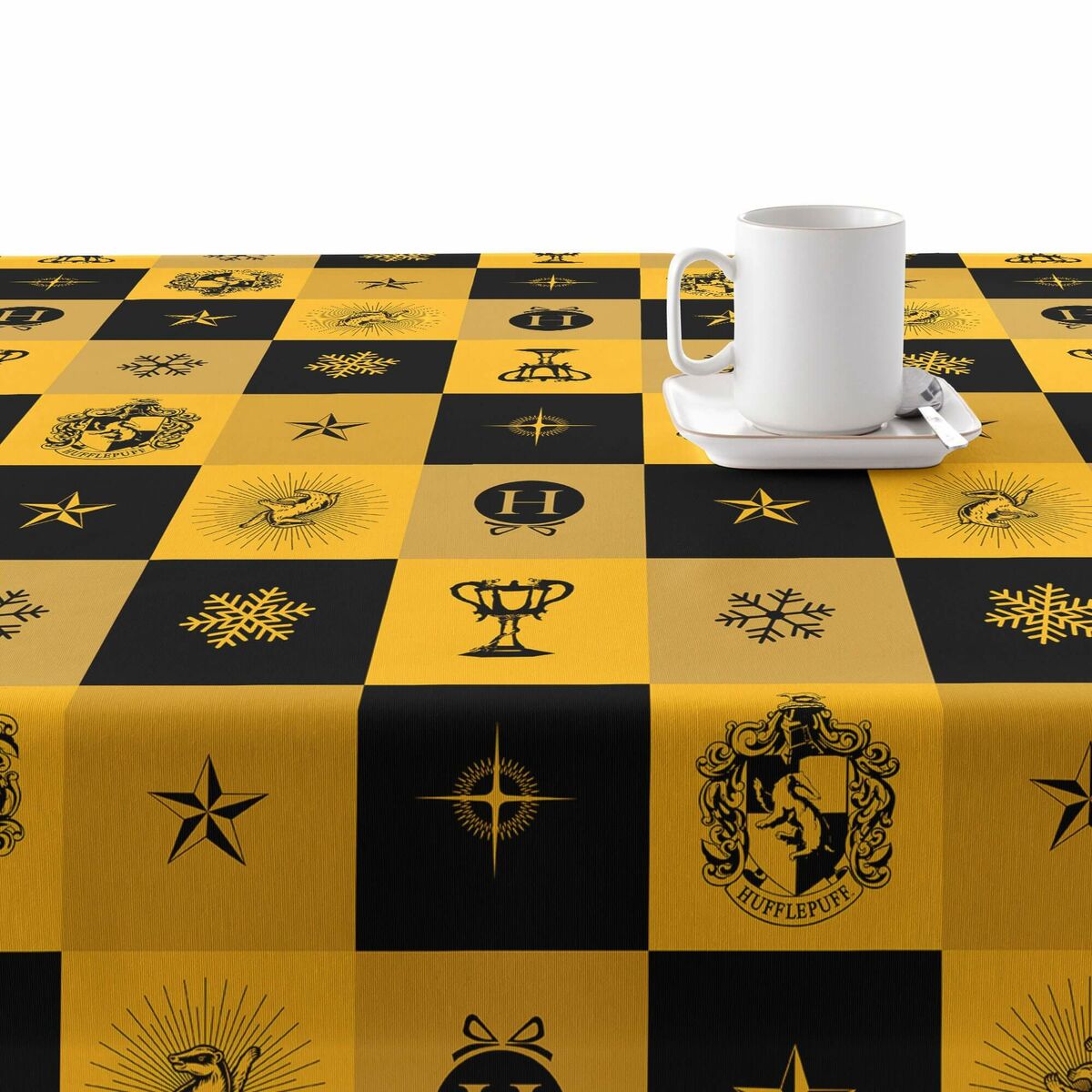 Stain-proof resined tablecloth Harry Potter Hufflepuff Multicolour 150 x 150 cm-2