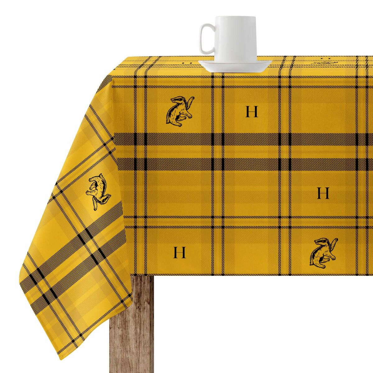 Stain-proof resined tablecloth Harry Potter Hufflepuff Multicolour 100 x 150 cm-0