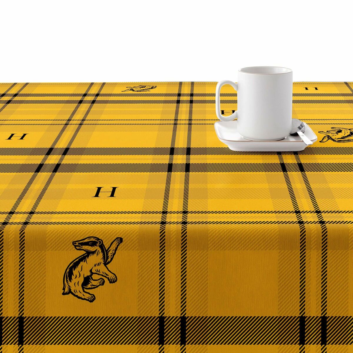 Stain-proof resined tablecloth Harry Potter Hufflepuff Multicolour 100 x 150 cm-2