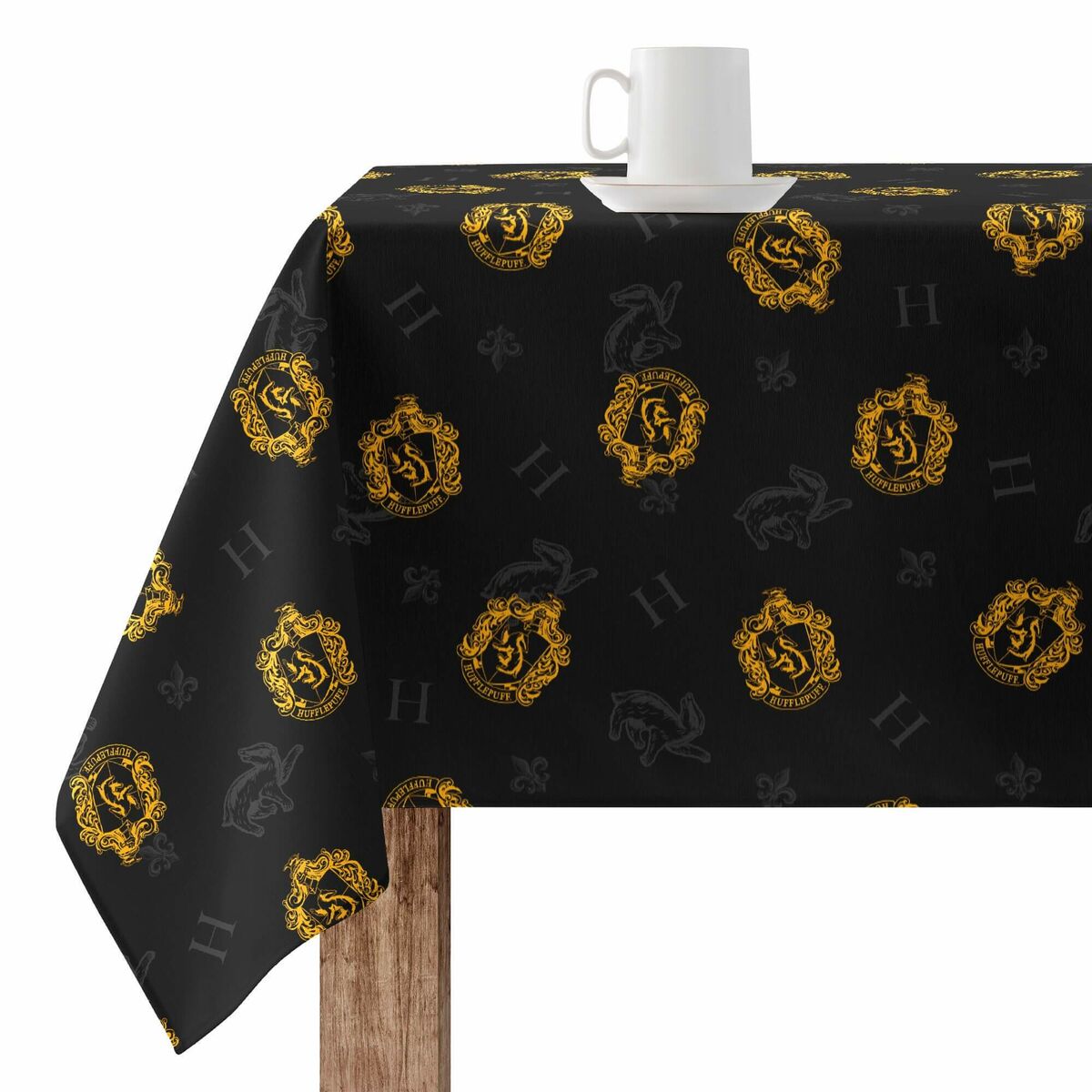 Stain-proof resined tablecloth Harry Potter Hufflepuff Multicolour 200 x 150 cm-0