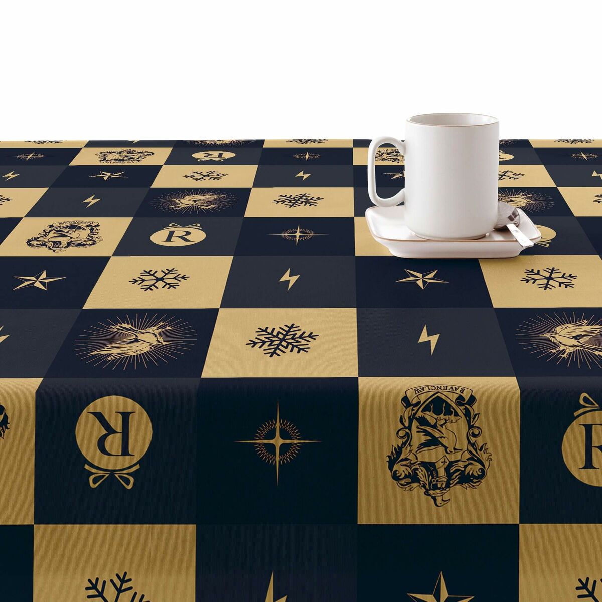 Stain-proof resined tablecloth Harry Potter Ravenclaw Christmas Multicolour 150 x 150 cm-2