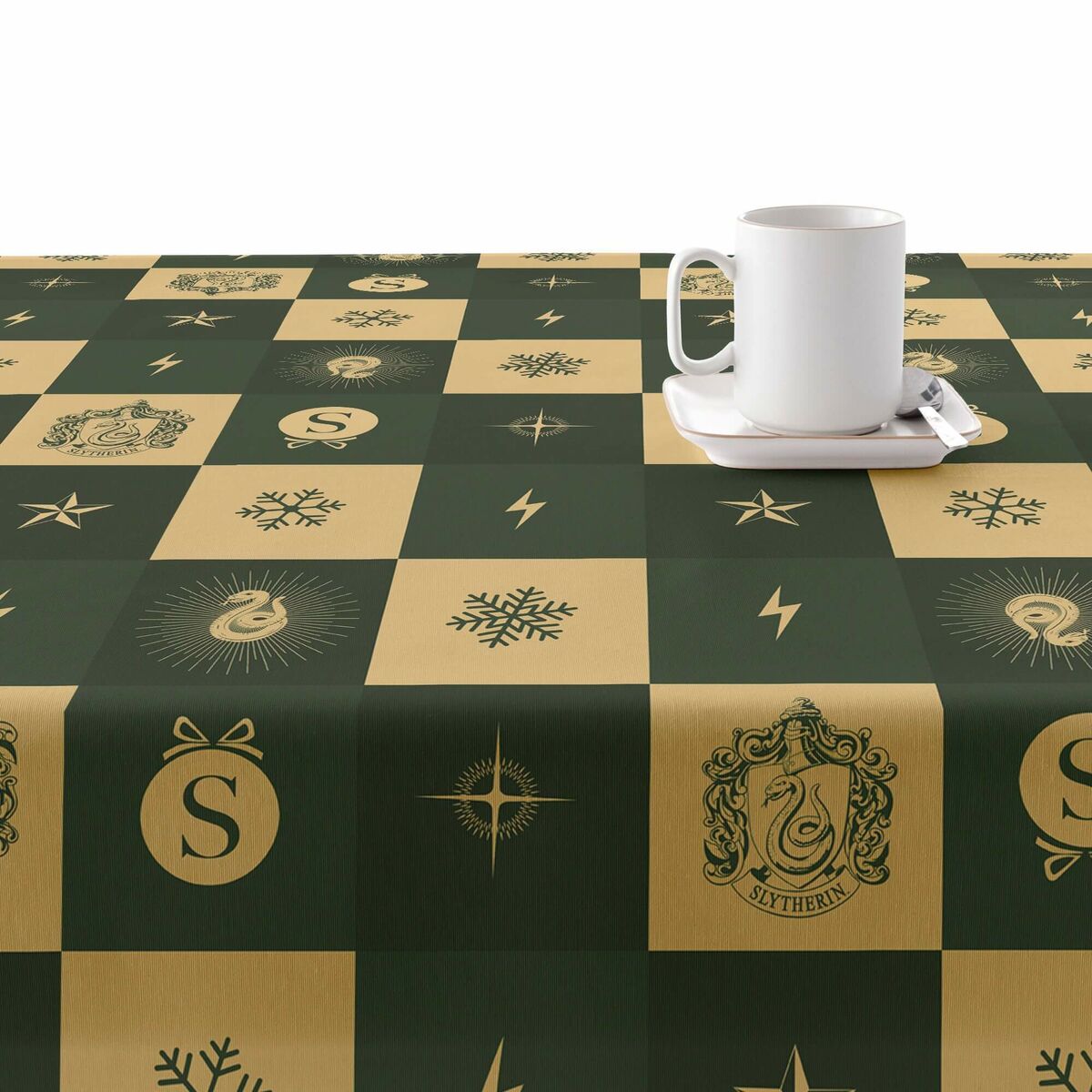 Stain-proof resined tablecloth Harry Potter Slytherin Multicolour 100 x 150 cm-2