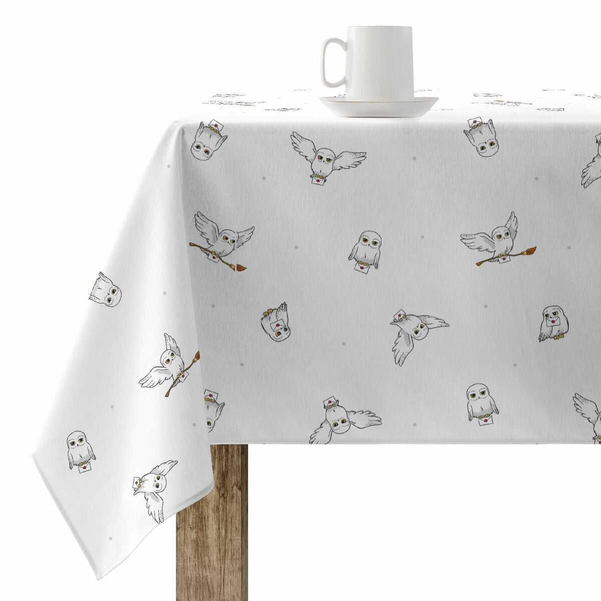 Stain-proof resined tablecloth Harry Potter Hedwig Multicolour 150 x 150 cm-0