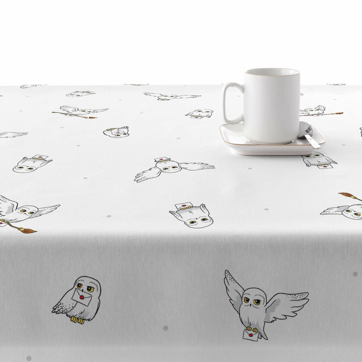 Stain-proof resined tablecloth Harry Potter Hedwig Multicolour 150 x 150 cm-2