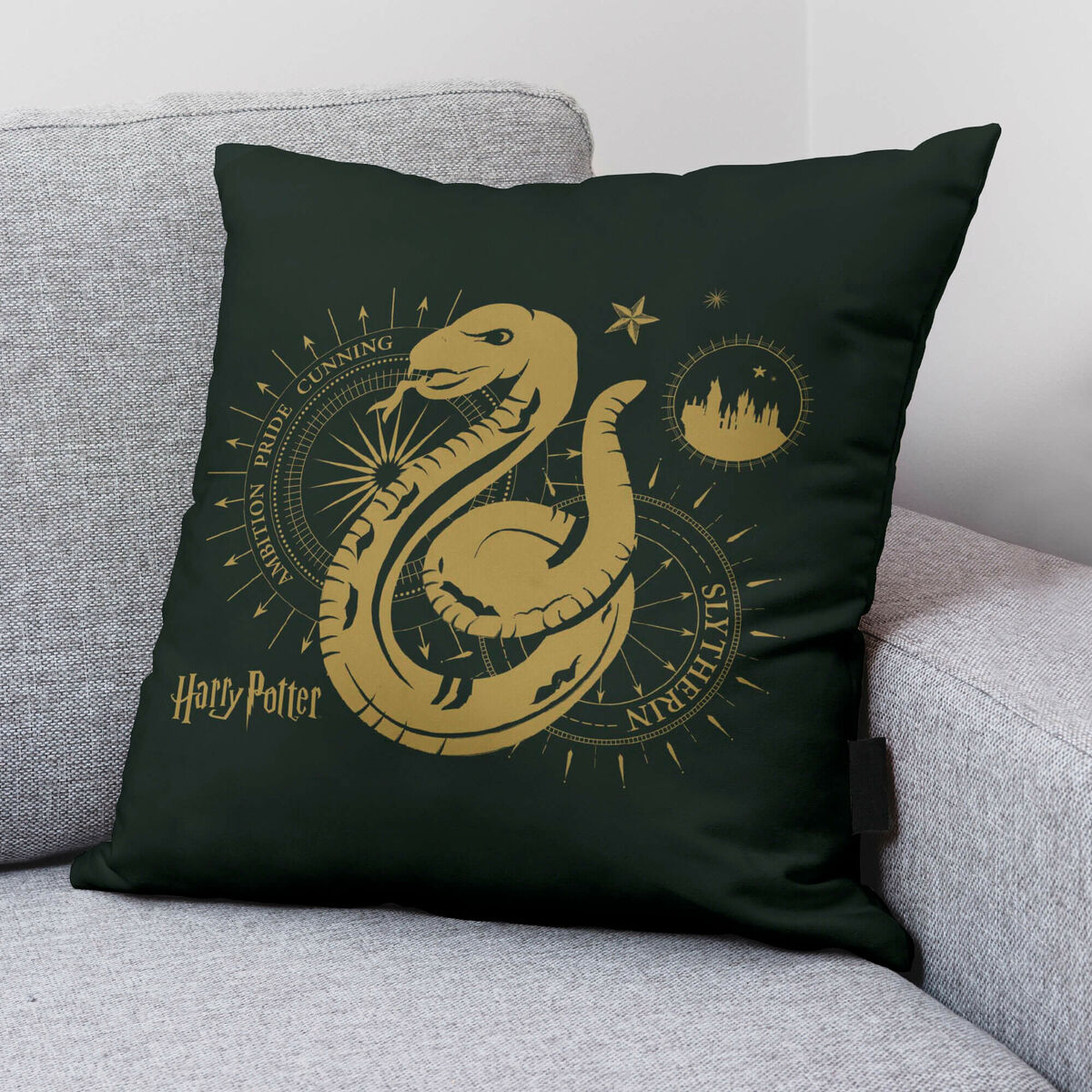 Cushion cover Harry Potter Slytherin Multicolour 50 x 50 cm-1