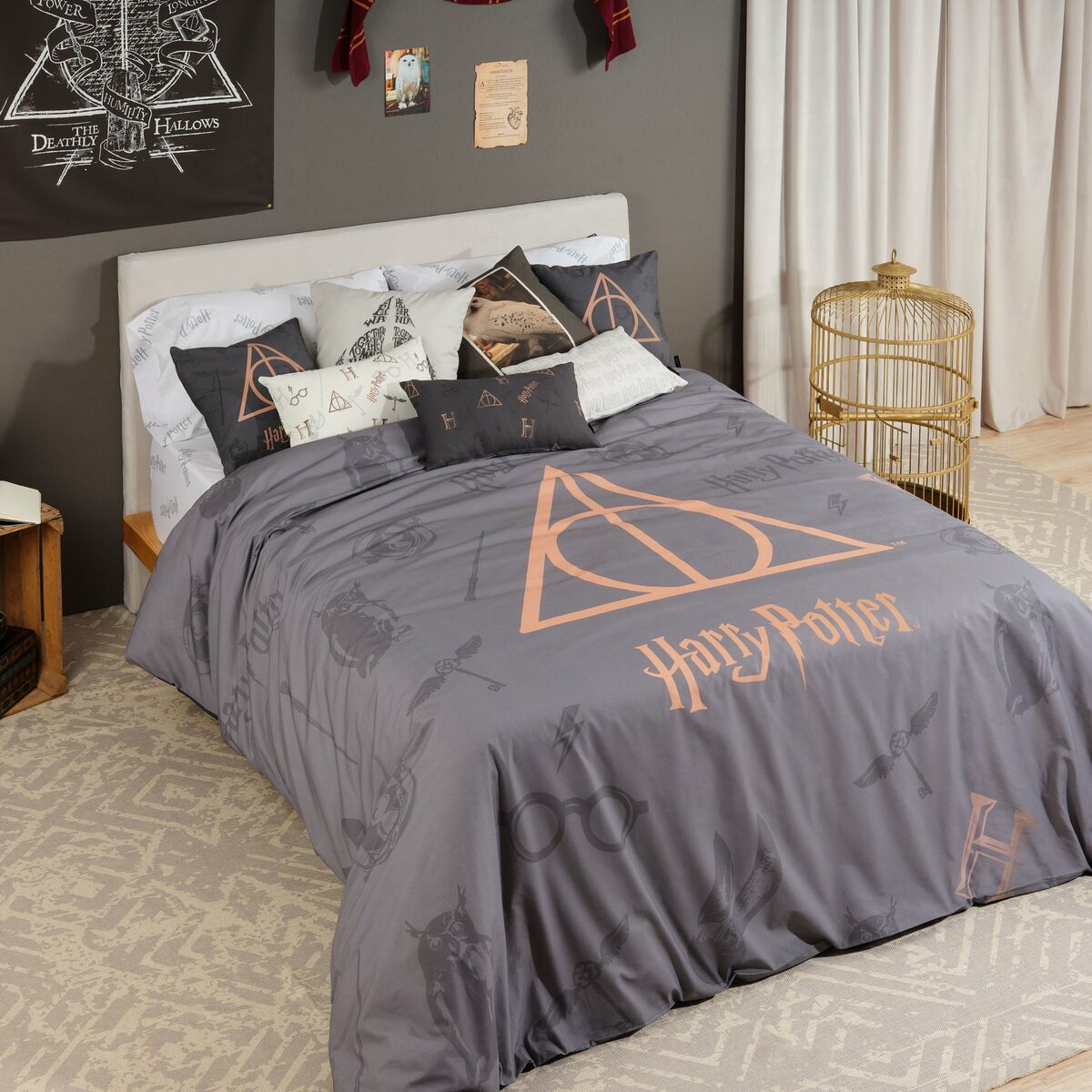 Nordic cover Harry Potter Deathly Hallows Multicolour 175 Threads 220 x 220 cm Double-0