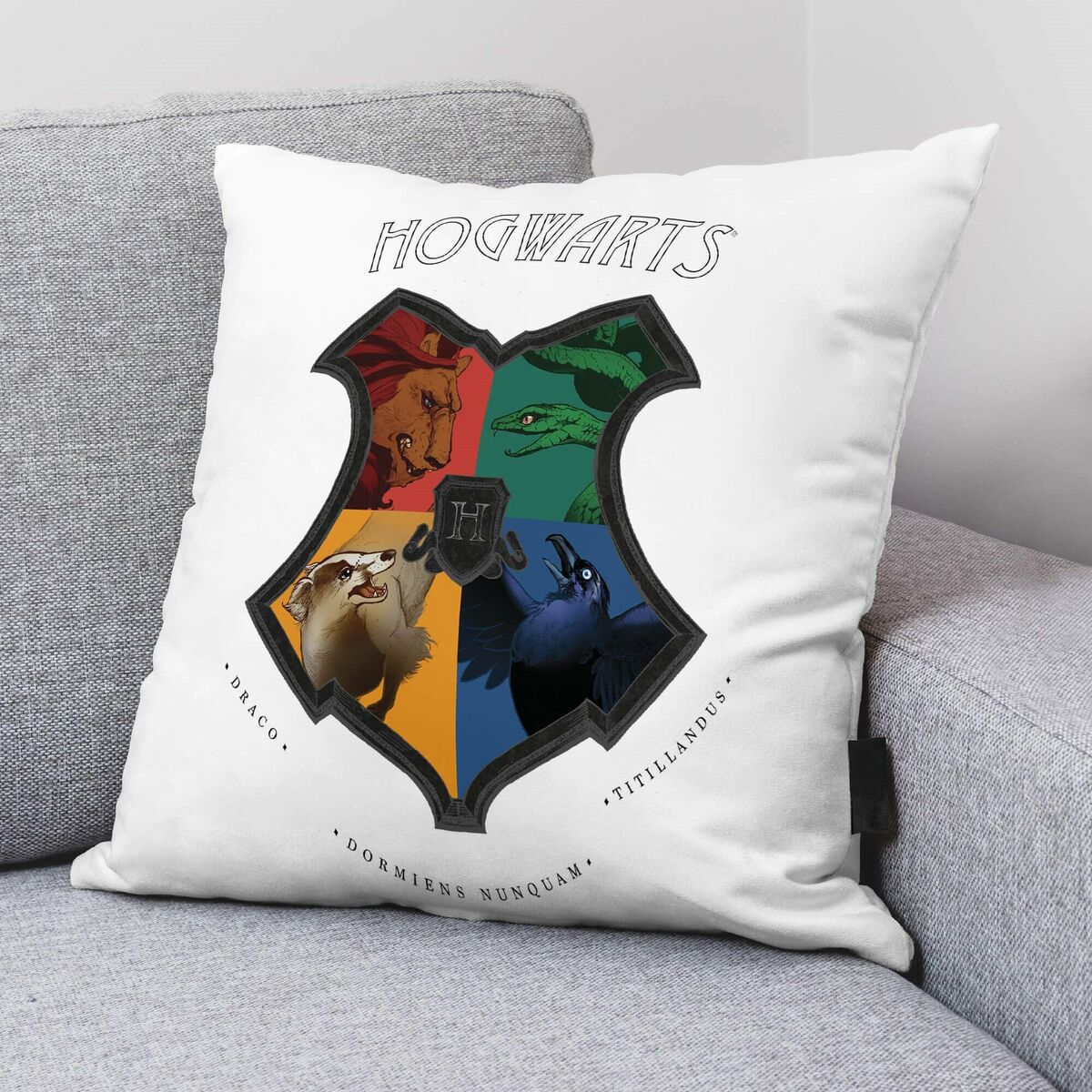 Cushion cover Harry Potter Shields White Multicolour 45 x 45 cm-1