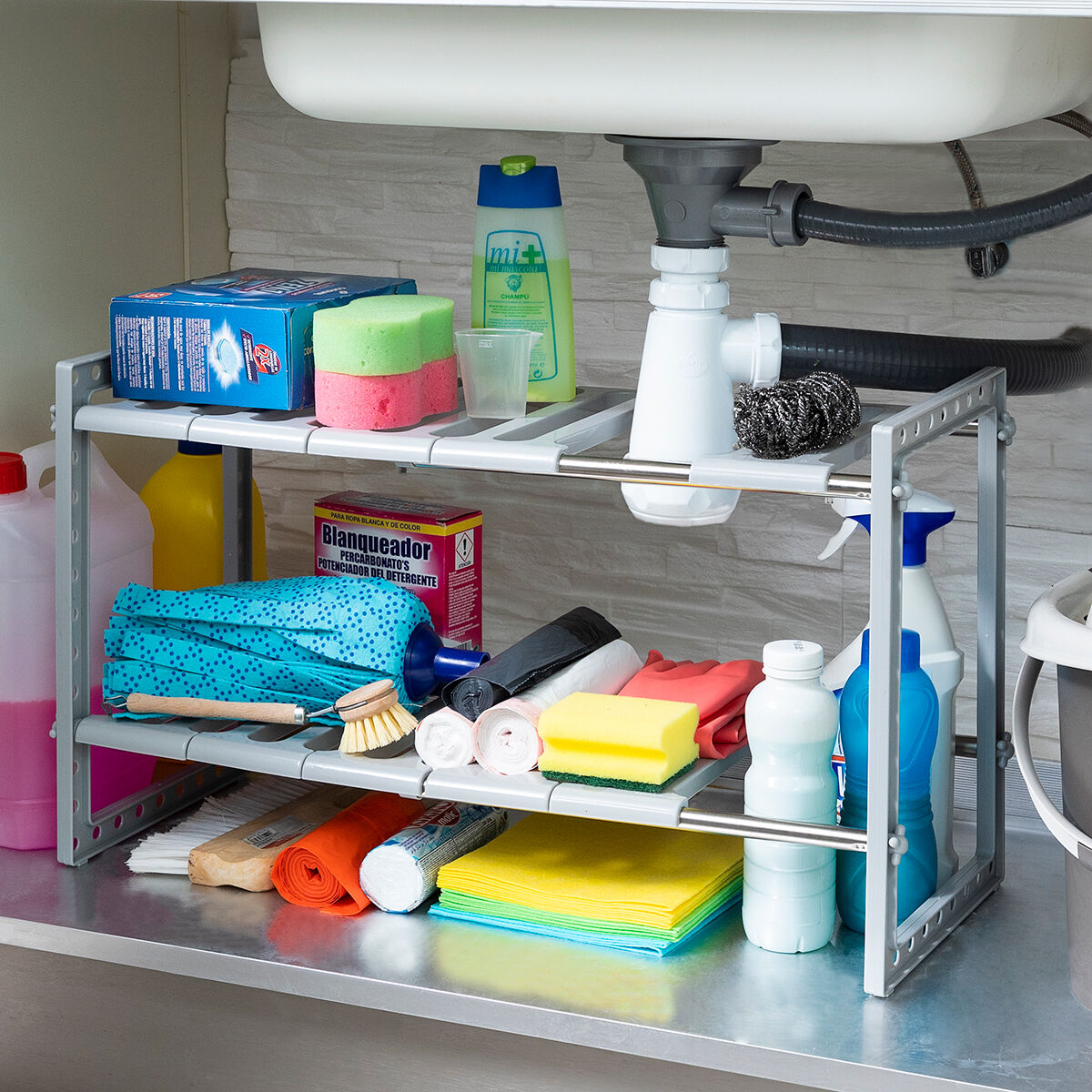 Extendable Under-Sink Shelf Unit Shibblek InnovaGoods 2 Shelves-0