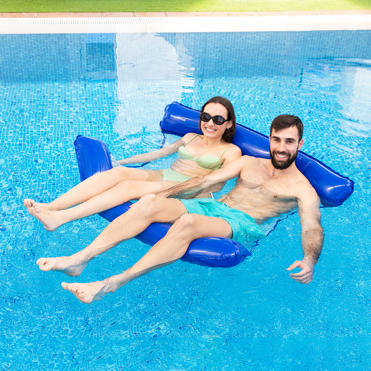 Double Floating Water Hammock for Swimming Pool Twolok InnovaGoods-0