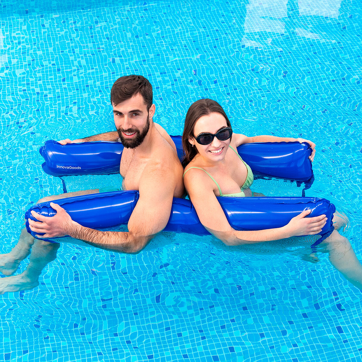 Double Floating Water Hammock for Swimming Pool Twolok InnovaGoods-14