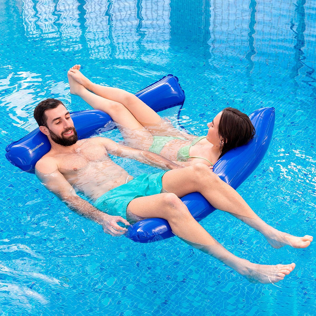 Double Floating Water Hammock for Swimming Pool Twolok InnovaGoods-11