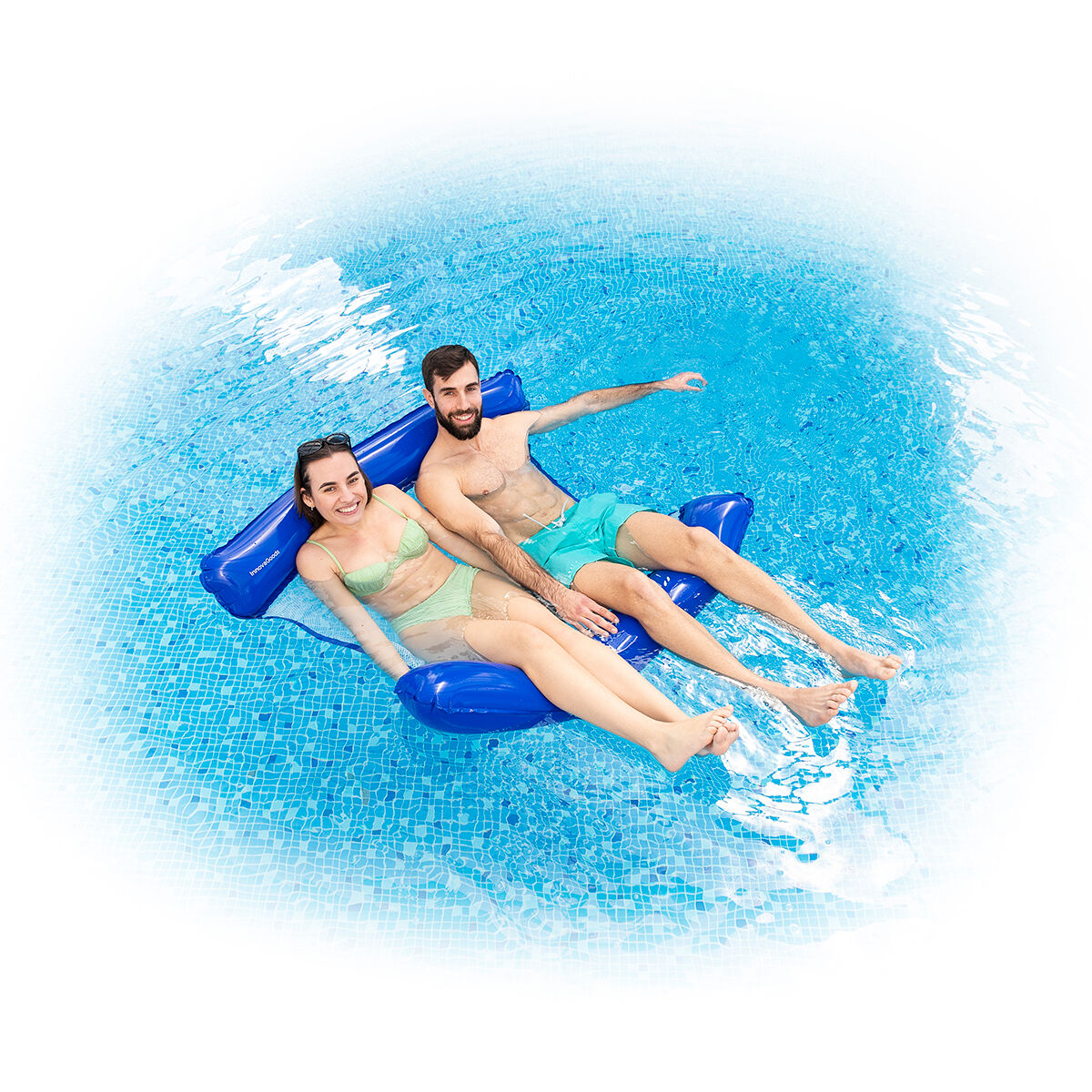 Double Floating Water Hammock for Swimming Pool Twolok InnovaGoods-3