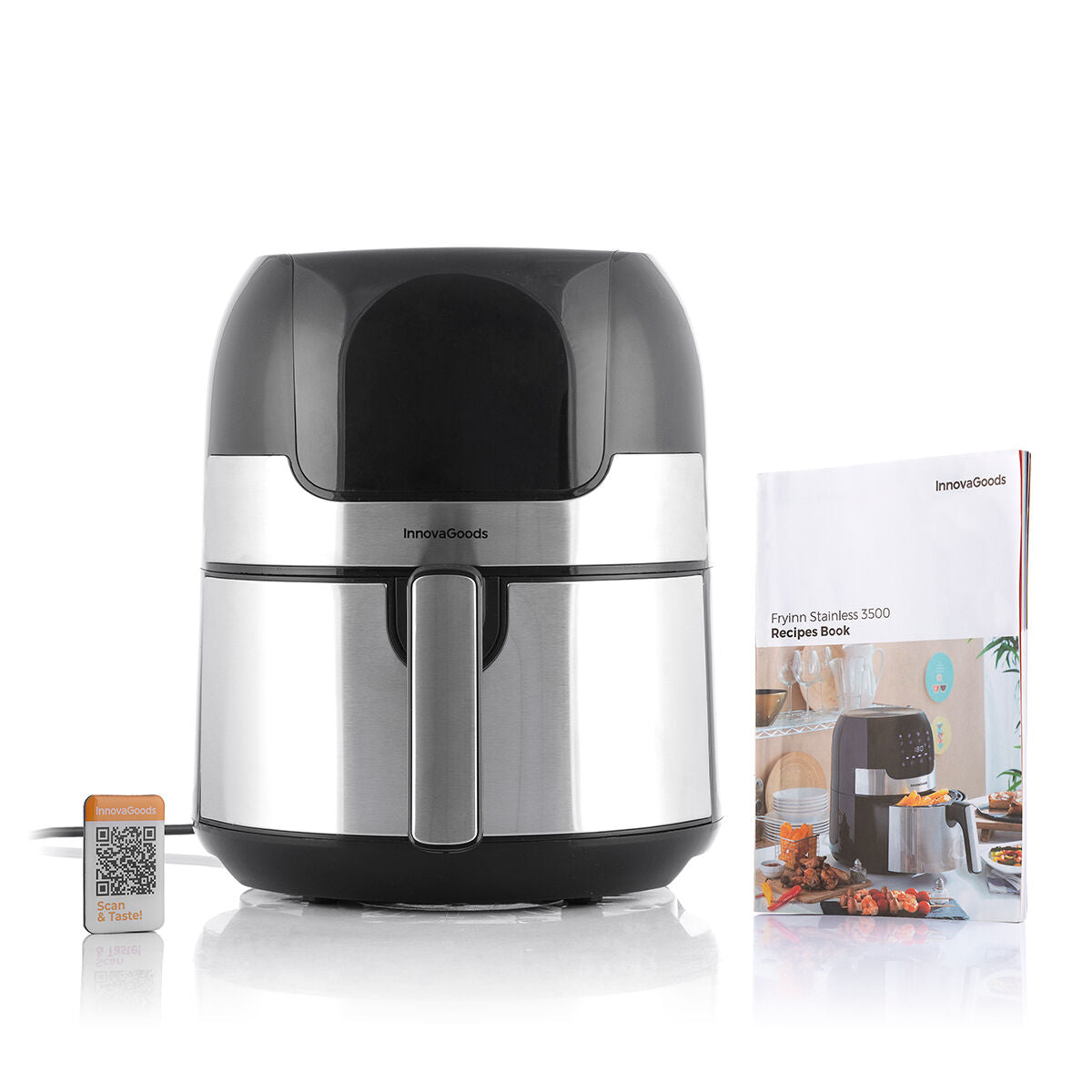 Air Fryer InnovaGoods Fryinn 3500 Black 1400 W 3,5 L Stainless steel-2