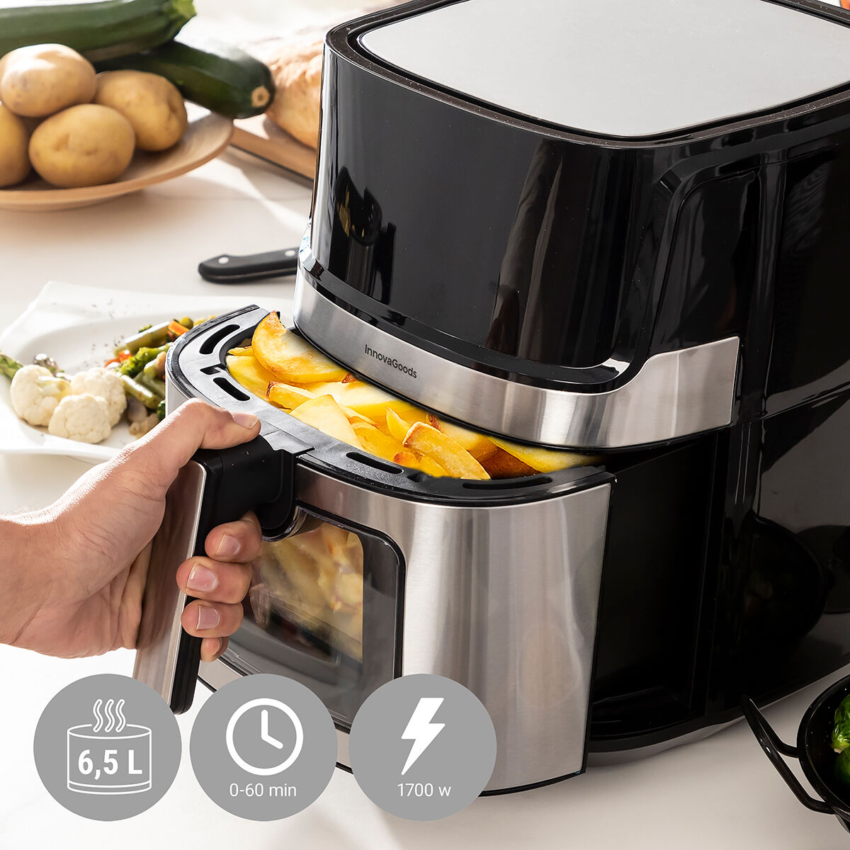 Air Fryer InnovaGoods Fryinn View 6500 Black 1700 W 6,5 L Stainless steel-13