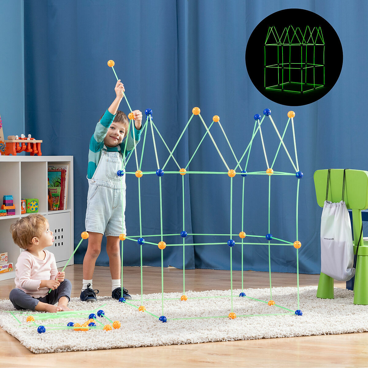 Children’s Fort Building Kit Builkitt InnovaGoods 155 Pieces-0