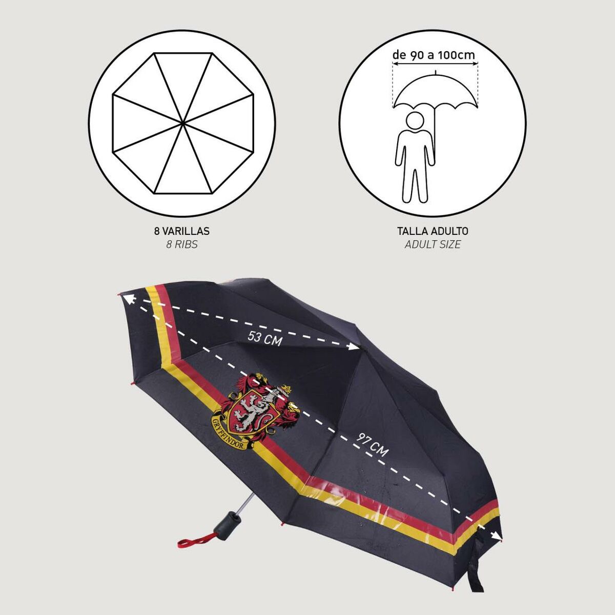 Foldable Umbrella Harry Potter 97 cm Black-8