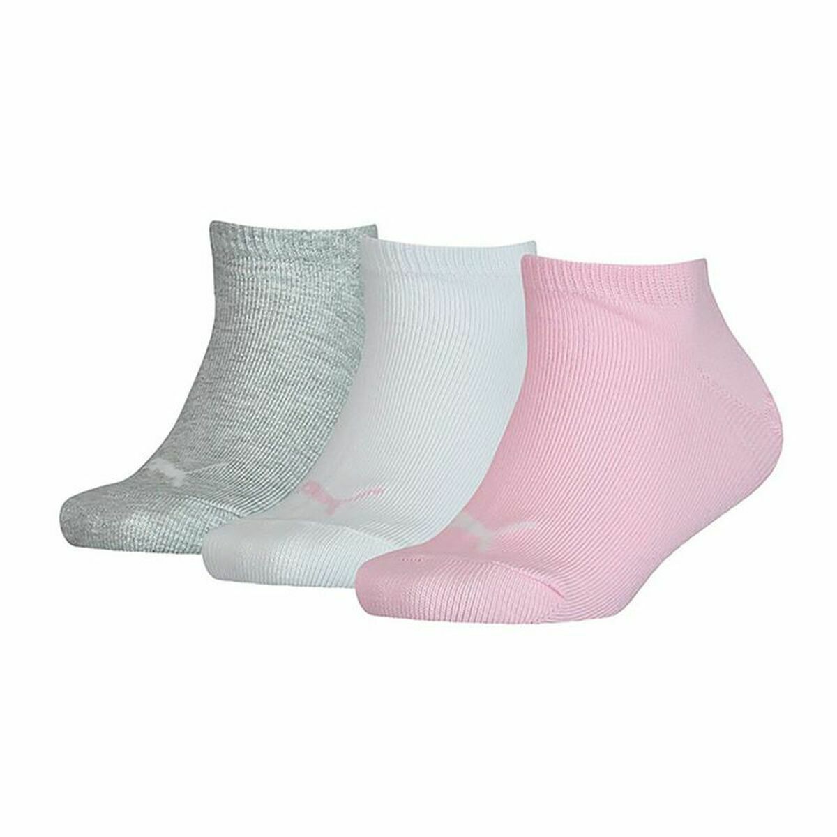 Sports Socks Puma Kids Invisible Grey Pink White 3 Units-1