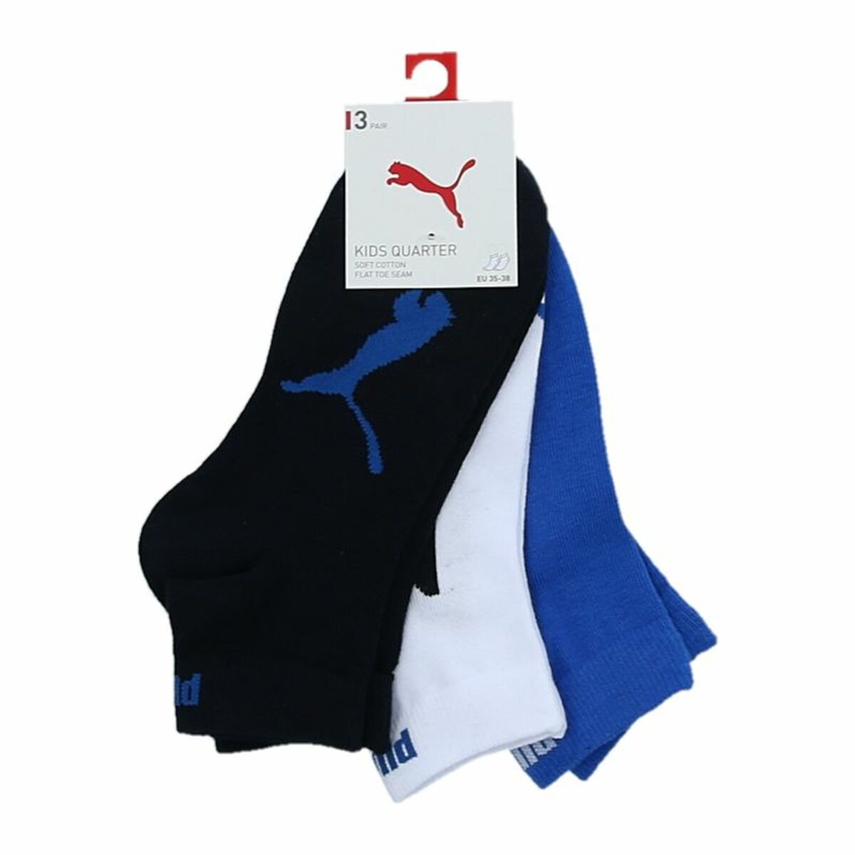 Socks Puma  bwt quarter 100000970 003 3 Pieces Navy Blue-2