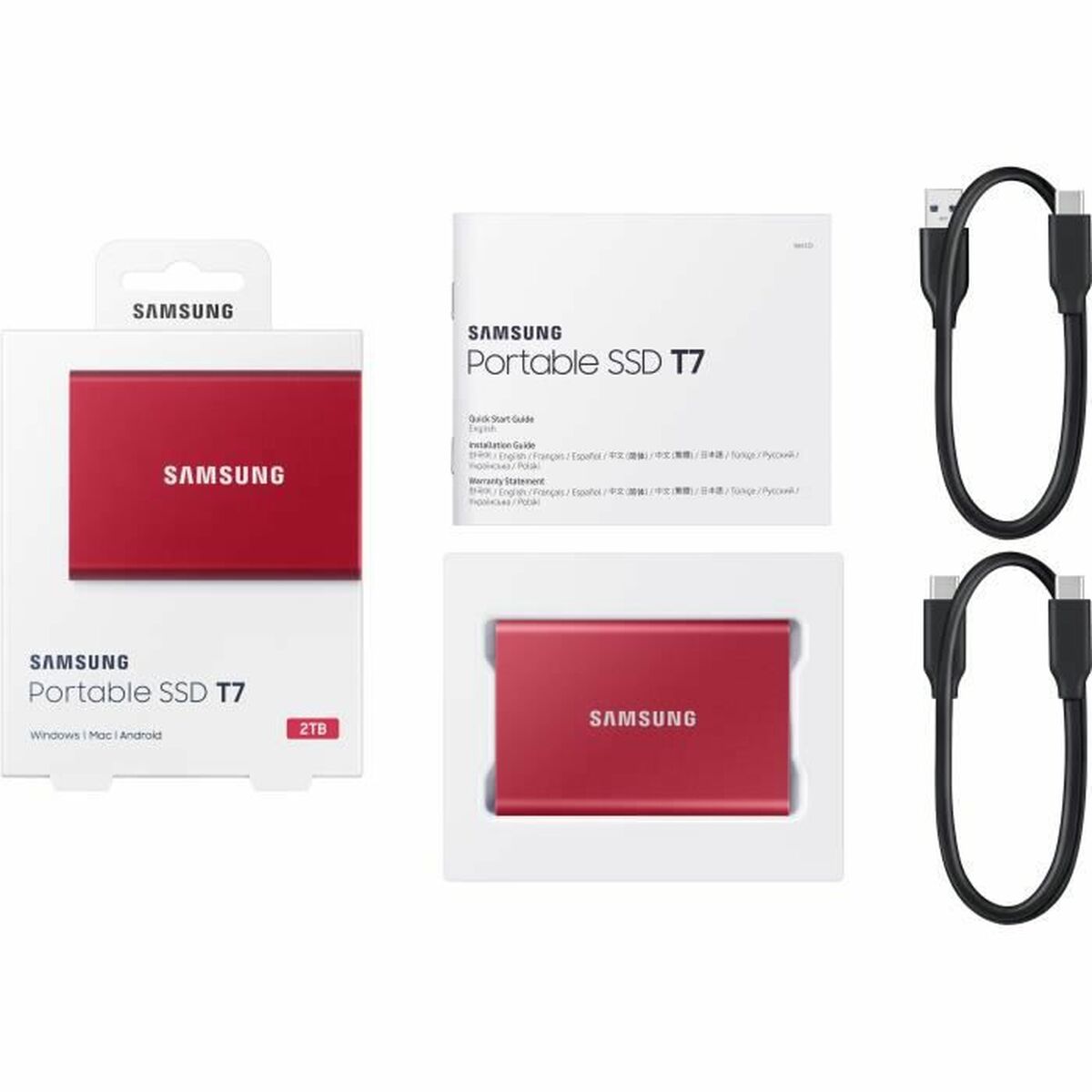 External Hard Drive Samsung Portable SSD T7 2 TB SSD-1