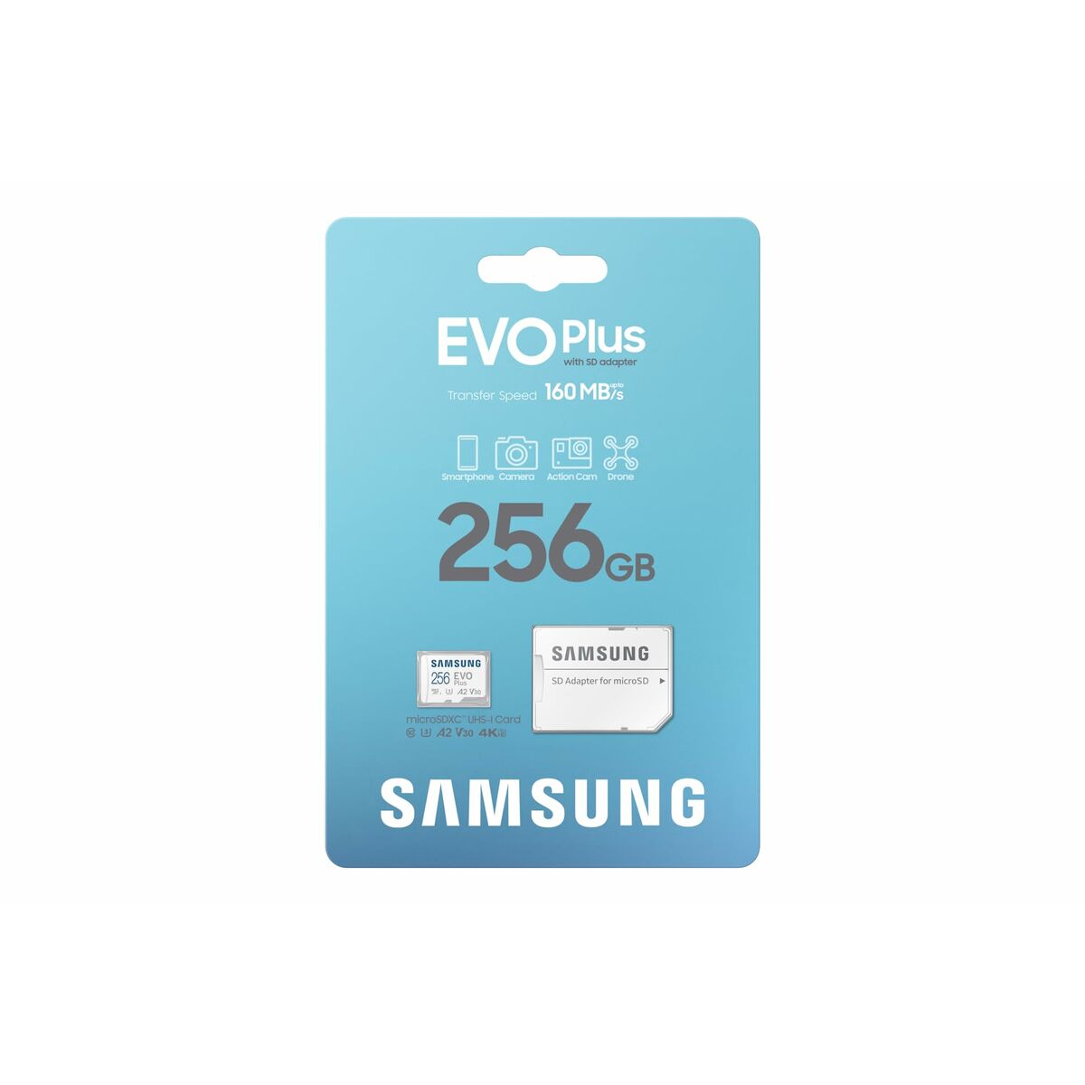 Micro SD Memory Card with Adaptor Samsung EVO Plus 2023 256 GB-1