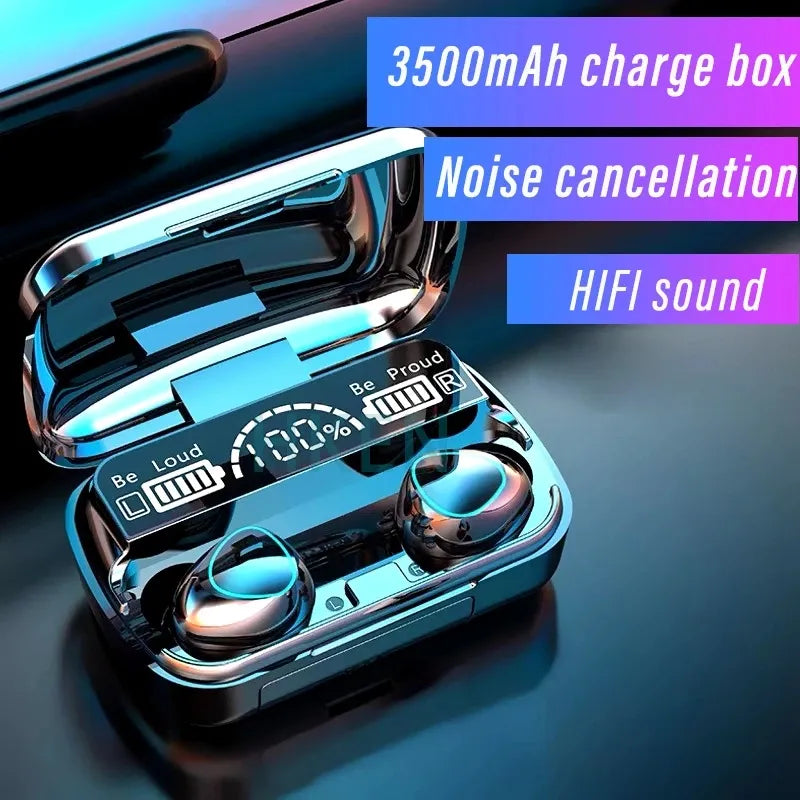 FNTWIF 3500mAh TWS Wireless Earphones Bluetooth Noise Canceling earbuds Stereo Headphones LED Display Sports Headset With Mic