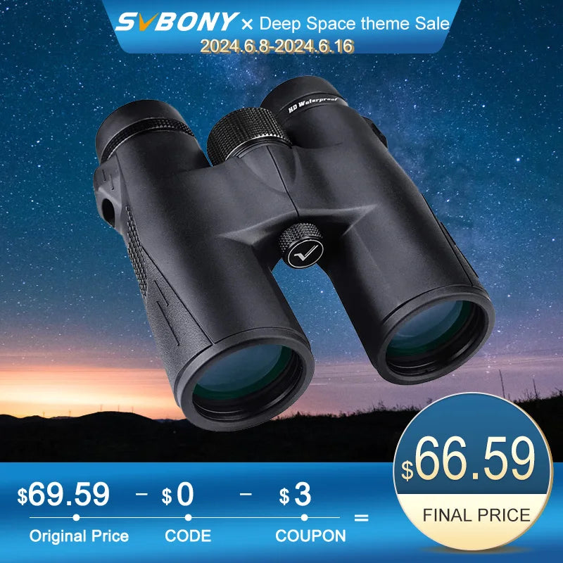 SVBONY SV47 Binoculars Telescope,8x32/8x42/10x42 Professional  Waterproof Fogproof Telescope,FMC BAK4 Binoculars for BirdWatch