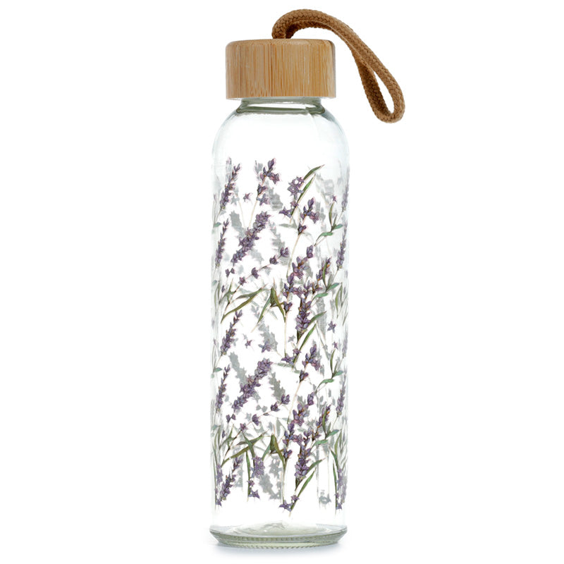 Reusable Glass Water Bottle - Lavender Fields Pick of the Bunch BOT196-0