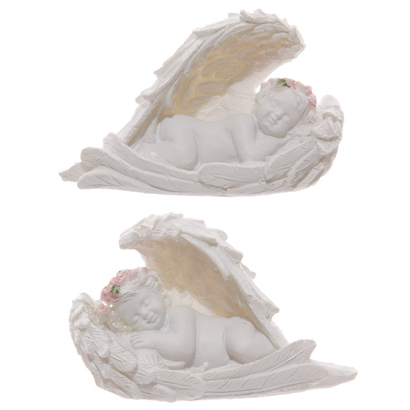 Decorative Rose Cherub Sleeping Figurine CHE91-0