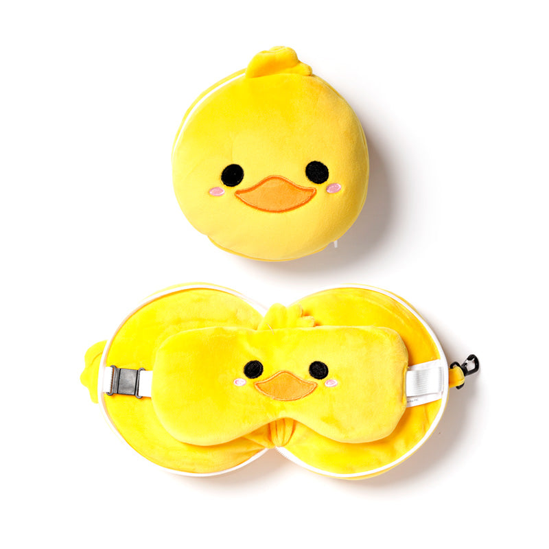 Duck Relaxeazzz Plush Round Travel Pillow & Eye Mask Set CUSH225-0