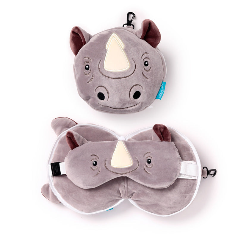 Relaxeazzz Travel Pillow & Eye Mask - Rhino CUSH339-0