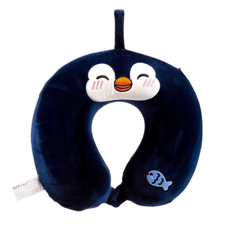 Relaxeazzz Plush Memory Foam Travel Pillow - Nico the Penguin Adoramals CUSH365-0