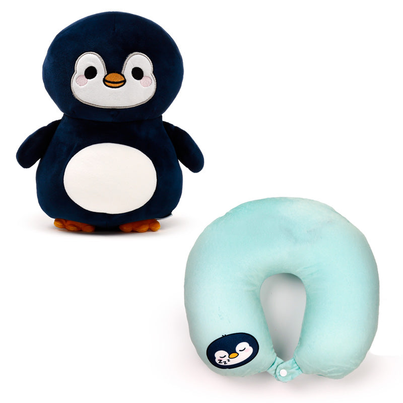 2-in-1 Swapseazzz Travel Pillow and Plush Toy - Nico the Penguin Adoramals Ocean CUSH376-0