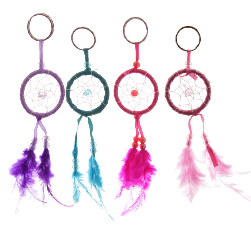 Dreamcatcher Keyring - Bright Mini Feathers DCK02-0