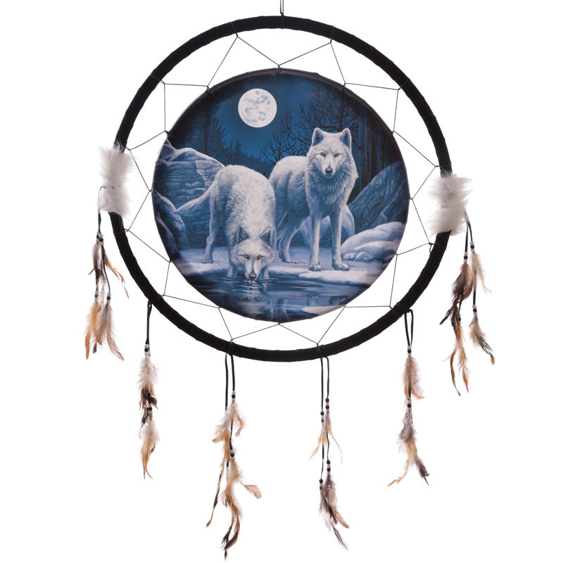 Dreamcatcher (Large) - Lisa Parker Winter Warriors Wolf DCPA04U-0