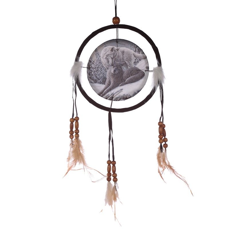 Dreamcatcher (Small) - Lisa Parker Snow Kisses Wolf DCPB06B-0